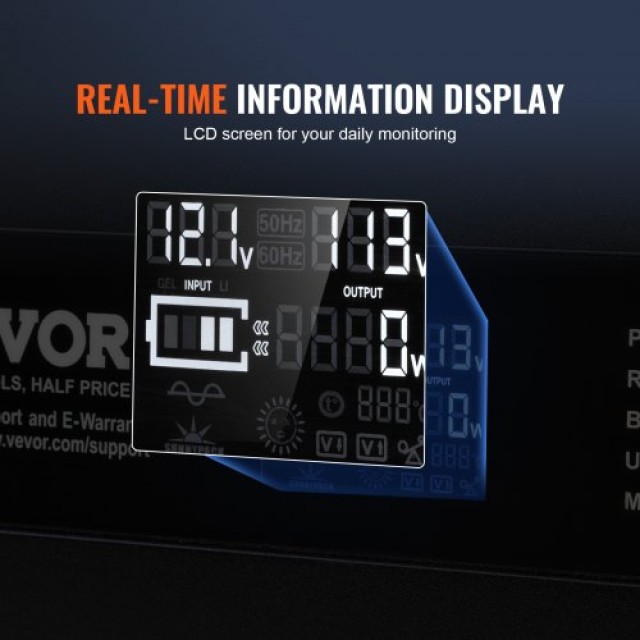 VEVOR Τροποποιημένο Ημιτονοειδές Inverter 3000W DC12V σε AC230V με ...