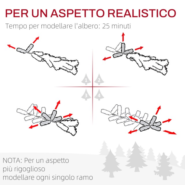 HOMCOM Τεχνητό Χριστουγεννιάτικο Δέντρο 180cm με 479 Κλαδιά Ψηλό και Στενό Σχέδιο με Πτυσσόμενη Βάση Πράσινο 830-846V00GN