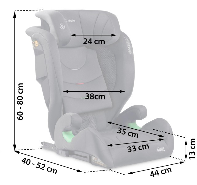 Παιδικό Κάθισμα Αυτοκινήτου με Isofix Γκρι 15-36kg 710011 Nukido