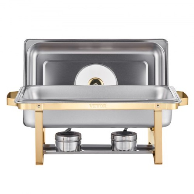 VEVOR 8 Qt 4 Pack Rectangle Chafing Dish Set ZFXBXGBLSTGKXK5LUV0