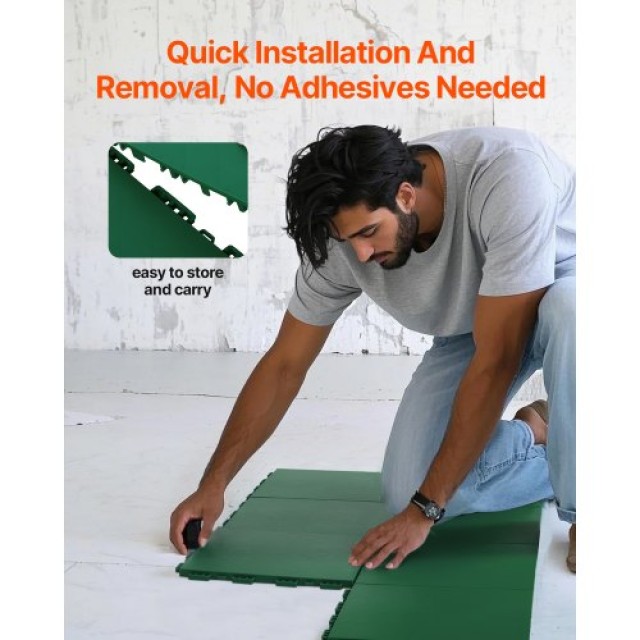VEVOR Σετ 8 Πλακιδίων Γυμναστηρίου Πράσινα Διασυνδεόμενα PP Καουτσο...