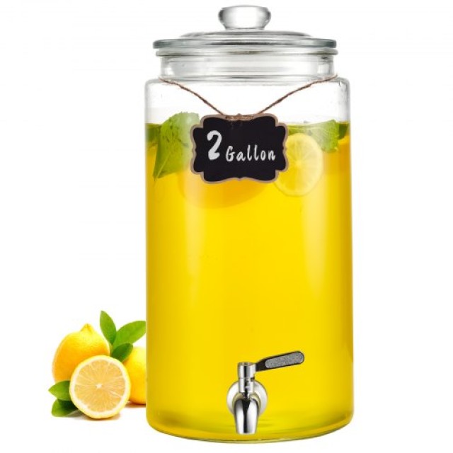Διανομέας Ποτών VEVOR 7.5L, Γυάλινος με Ανοξείδωτη Βρύση  YLFPQBLFPQWD0RA6IV0