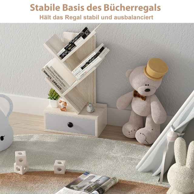 Costway Ραφιέρα Δέντρου με 5 Ράφια και Συρτάρι για Γραφείο ή Τραπέ... Costway Ραφιέρα Δέντρου με 5 Ράφια και Συρτάρι για Γραφείο ή Τραπέ...