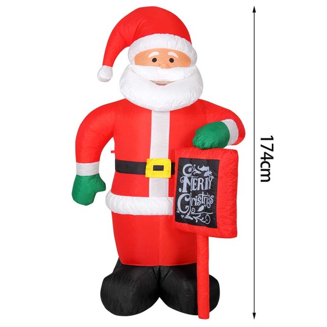 BAKAJI Φουσκωτός Άγιος Βασίλης με Πινακίδα Ύψους 174 εκ. Φωτισμός L... BAKAJI Φουσκωτός Άγιος Βασίλης με Πινακίδα Ύψους 174 εκ. Φωτισμός L...