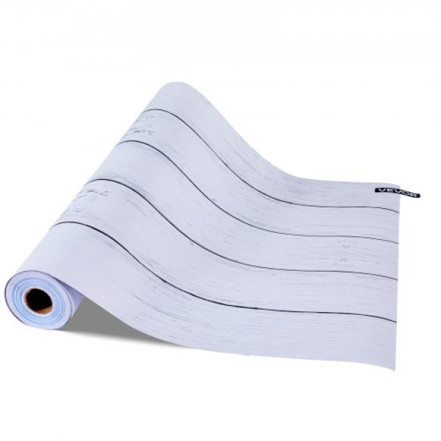 VEVOR Αυτοκόλλητη Ταπετσαρία 45cm x 12m Λευκή Ξύλινη Υφή Αδιάβροχη ...
