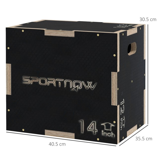 SPORTNOW Πυραμίδα Άλματος Πλιόμετρικη 3 Υψών, 41-36-31cm, Μαύρο A93...