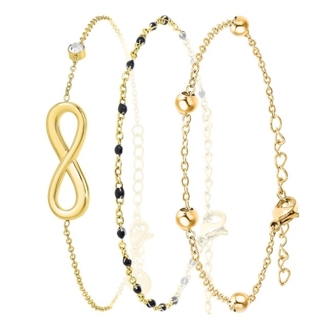 So Charm Σετ 3 Βραχιόλια Infinity διακοσμημένα με Κρύσταλλα Swarovs...