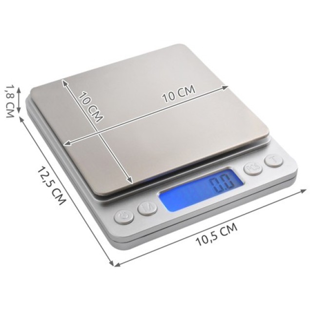 Ψηφιακή Ζυγαριά Κουζίνας Ruhhy 2kg με Ακρίβεια 0,1g, LCD Οθόνη και 2 Αποσπώμενα Μπολ 24210 Ruhhy