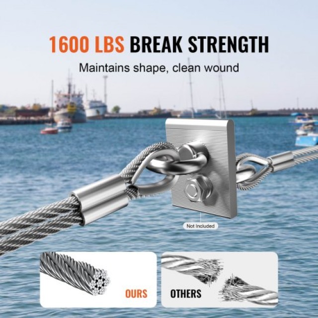 VEVOR  Καλώδιο Ανοξείδωτου Χάλυβα T316 1/8 7x7 100 ft για Κάγκελα B...