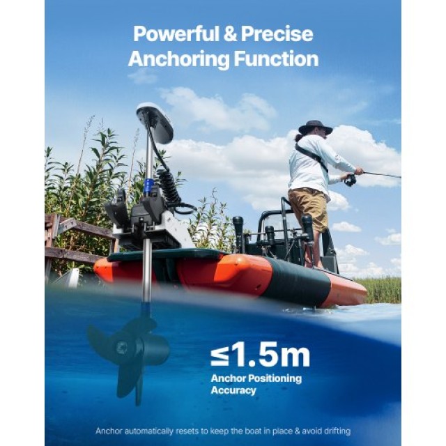 VEVOR Ηλεκτρική Εξωλέμβια Μηχανή Θαλάσσης 55lb 12V με Άξονα 54 GPSK...