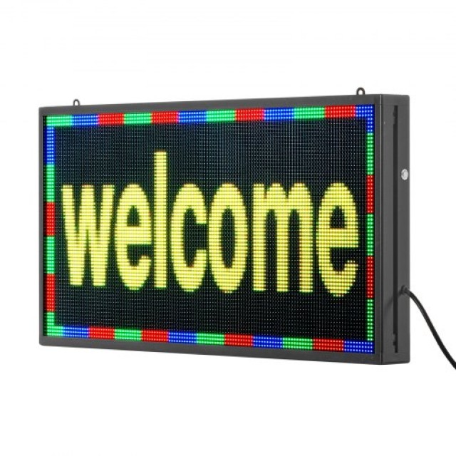 VEVOR Προγραμματιζόμενη LED Πινακίδα 27x14in P5 Πλήρους Χρώματος YP...