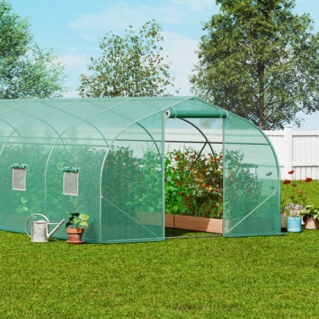 VEVOR  Θερμοκήπιο Σήραγγας 29.53x9.84x6.6ft Γαλβανισμένο Πλαίσιο PE Κάλυμμα Πράσινο SDXWS30X10X7FTY13V0