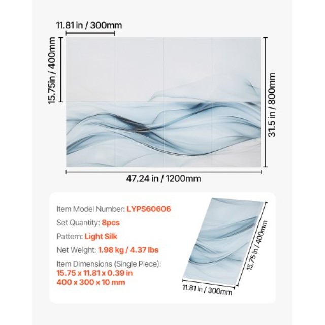VEVOR 8 Πακέτα Αυτοκόλλητα Ακουστικά Πάνελ 15.8 x 11.8 ίντσες για Σ...