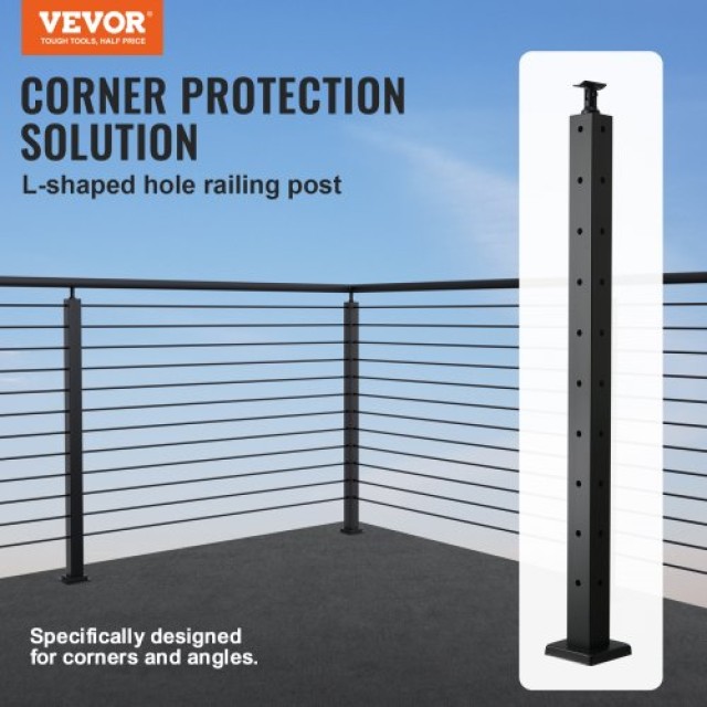 Γωνιακός Μαύρος Στύλος Κάγκελου VEVOR 36x2x2in 1τμχ  1JZLGZ91455HVM...