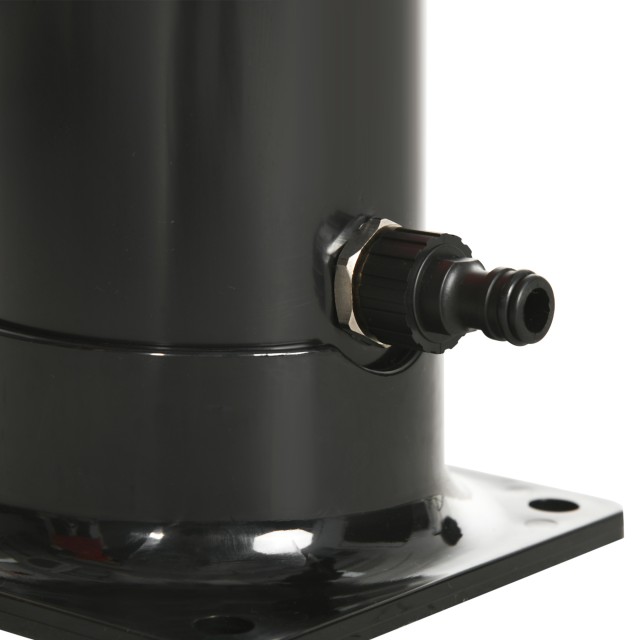 Outsunny Ηλιακό ντους 20L με κάτω βρύση και ρυθμιζόμενη θερμοκρασία, από κράμα ψευδαργύρου, 15.5x15.5x222 cm, Μαύρο A20-322V00BK