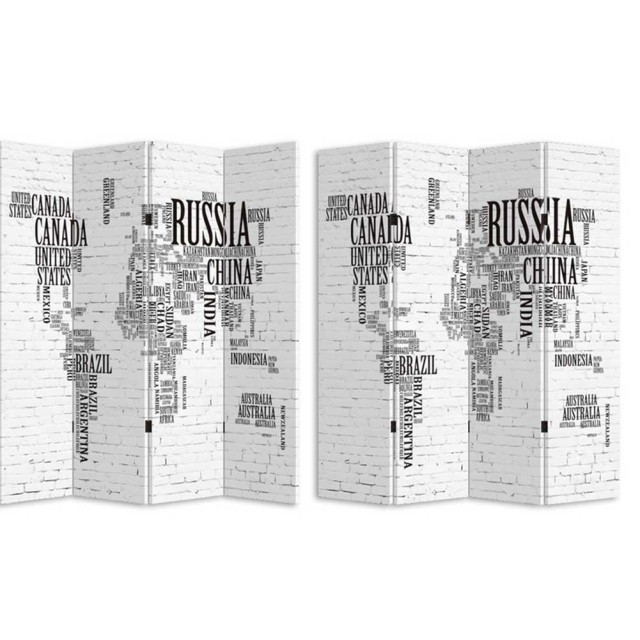 BAKAJI Παραβάν 4 Πάνελ με Εκτύπωση Μπρος-Πίσω Υδρόγειος 180x160 Δι... BAKAJI Παραβάν 4 Πάνελ με Εκτύπωση Μπρος-Πίσω Υδρόγειος 180x160 Δι...