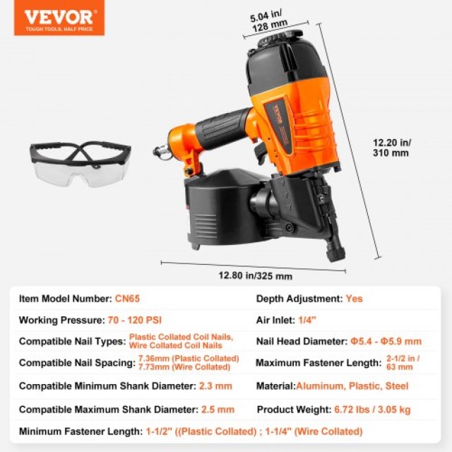 Πνευματικό Καρφωτικό VEVOR CN65 15° 1-1/4 έως 2-1/2  QDJPDQ65OS00X7WOXV0