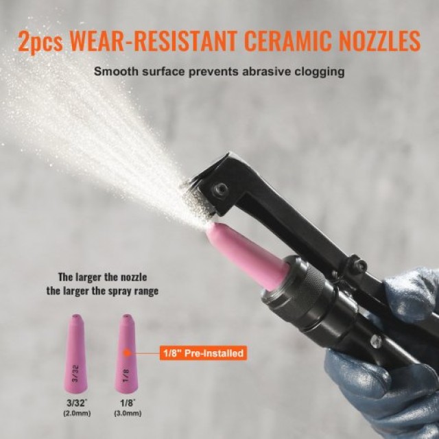 VEVOR Αμμοβολή 10 Γαλόνια 60-110 PSI με 2 Ακροφύσια & 2.3m Σωλήνα  ...