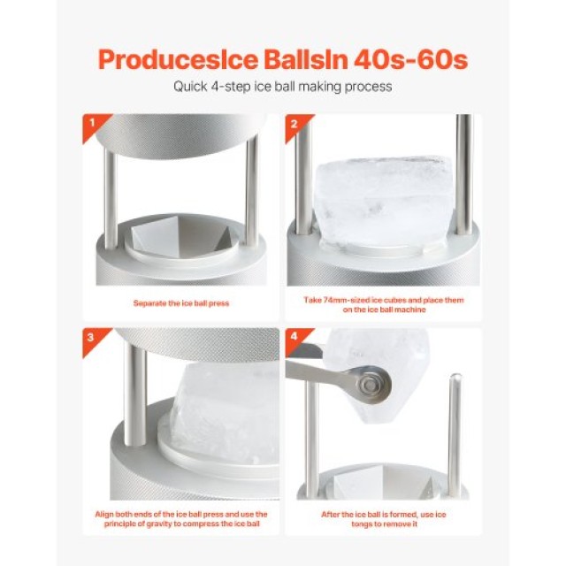 VEVOR  Παγομηχανή Ice Diamond Press 2.4 για Ουίσκι BQYJYSLC65MMD7AI9V0