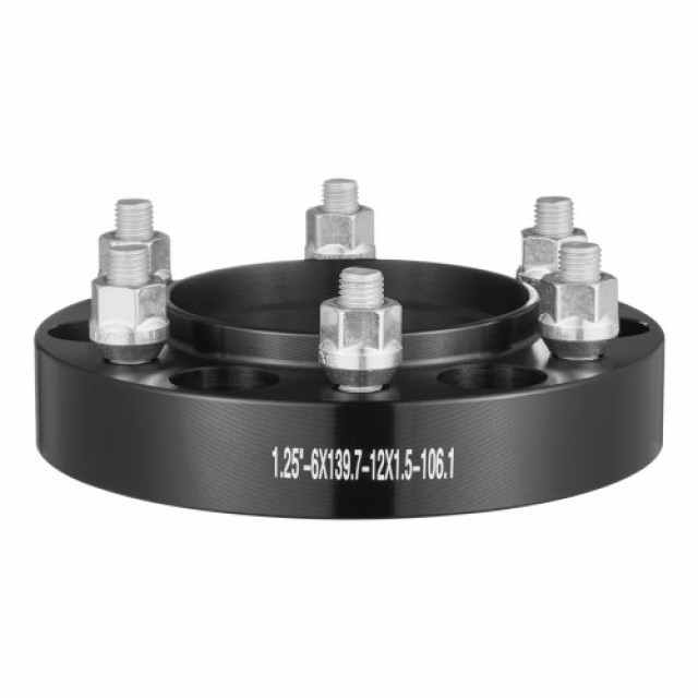 Αποστάτες Τροχών VEVOR 1.25 6x5.5 6 Λουγ Φορτζέ Μαύροι (4 Τεμ.)  LSSFLP125YC65I4HSV0