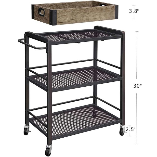 BAKAJI Πολυλειτουργικό Καρότσι Κουζίνας Ξύλο & Μέταλλο 65x33x91cm 0... BAKAJI Πολυλειτουργικό Καρότσι Κουζίνας Ξύλο & Μέταλλο 65x33x91cm 0...
