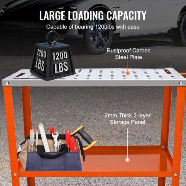 Φορητό Τραπέζι Συγκόλλησης VEVOR 36 x 18, 544kg, με Ρόδες και Φρένα...