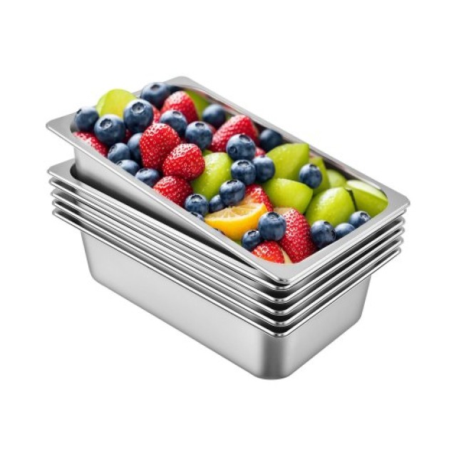 VEVOR  Σετ 6 Βαθιών Ταψιών Ατμού 53x32.5x15cm Ανοξείδωτα για Φούρνο...