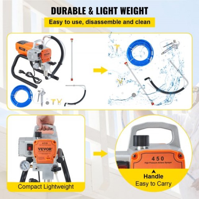 VEVOR Πιστόλι Βαφής Υψηλής Πίεσης 1800W  ZS1800W25LMINJREVV2