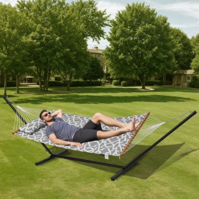 Διπλή Αιώρα VEVOR με Βάση, 480lb Χωρητικότητα, 12 FT Ατσάλινη Βάση, Τσάντα Μεταφοράς & Μαξιλάρι  HFDCHBSXHWTXK34ZTV0