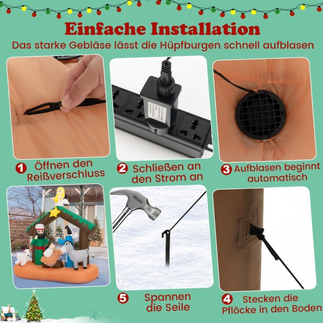 Costway Φουσκωτή Χριστουγεννιάτικη Διακόσμηση Γέννησης 180 εκ με L... Costway Φουσκωτή Χριστουγεννιάτικη Διακόσμηση Γέννησης 180 εκ με L...