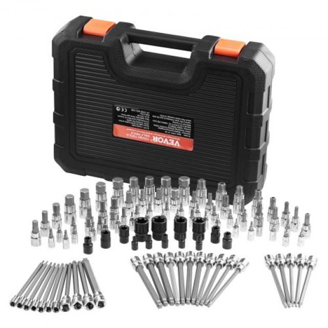 VEVOR Σετ Καρυδάκια 107 Τεμαχίων SAE & Metric Hex/Torx/E-Torx/Tamper-Proof/Extra Long PTTT143812HEY11YMV0