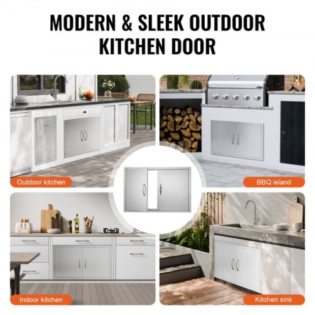 Πόρτα BBQ VEVOR 915x533mm Διπλή Ανοξείδωτη για Εξωτερική Κουζίνα  SMMBSCJMYS36GACHDV0