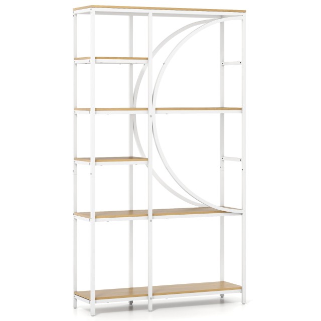 Costway Γεωμετρική Βιβλιοθήκη Ημισελήνου 100 x 30 x 177 cm JV12896NA Costway Γεωμετρική Βιβλιοθήκη Ημισελήνου 100 x 30 x 177 cm JV12896NA