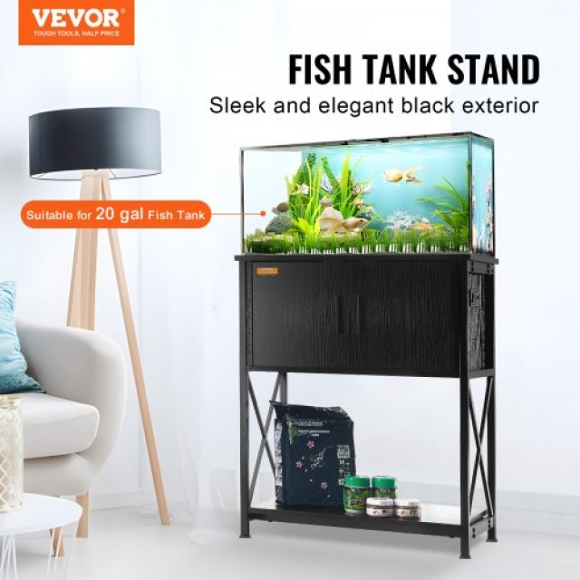 Βάση Ενυδρείου VEVOR 20 Γαλονιών, Μεταλλική και MDF, 76 kg, Μαύρη  GMZSZXZJMBXGS21QGV2