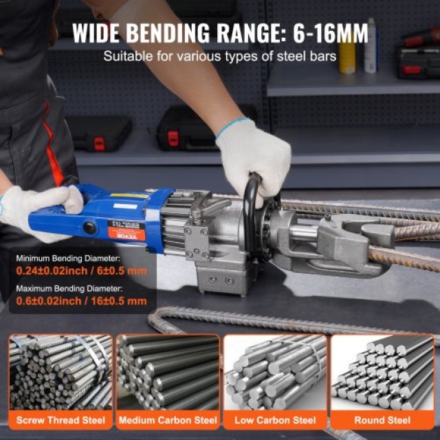 VEVOR Ηλεκτρική Υδραυλική Μηχανή Κάμψης Οπλισμού 1000W έως 16mm ST... VEVOR Ηλεκτρική Υδραυλική Μηχανή Κάμψης Οπλισμού 1000W έως 16mm ST...
