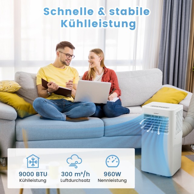 Costway  Φορητό κλιματιστικό 2,5 KW με ενσωματωμένο αφυγραντήρα FP10275DE-WH