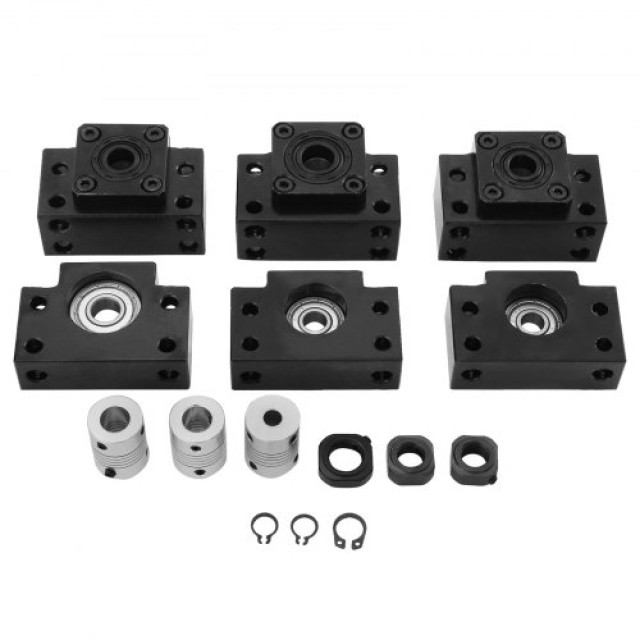 VEVOR  Σετ Γραμμικής Οδηγίας SBR20 + 3 Κοχλίες RM1605-350/650/1050mm CNC με Υποστήριξη BK/BF12 SBR20SZSGZXDGTZ01V0