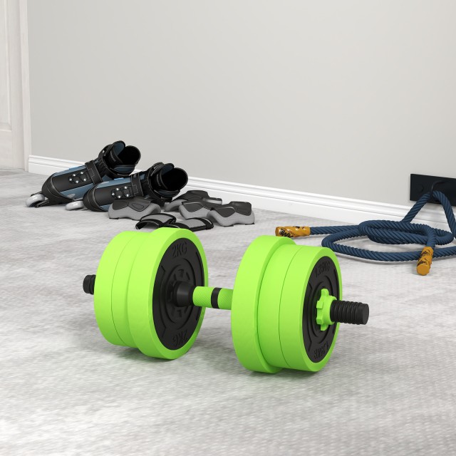 SPORTNOW Gym Weights Set 4 σε 1 από το σύνολο 40 κιλών, που μπορεί να χρησιμοποιηθεί ως Kettlebells, Dumbbells και Barbells A91-287V03GN