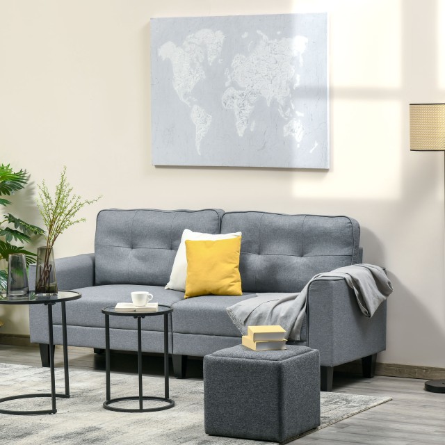 Εκτύπωση καμβά ξύλου πεύκου HOMCOM 120x90cm για σπίτι και γραφείο, γκρι και λευκό L00-010