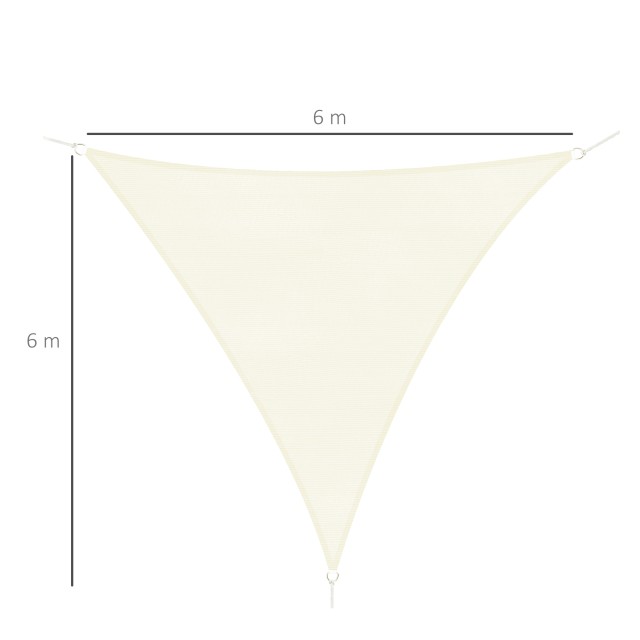 Outsunny HDPE Τριγωνική Τέντα, Κρέμα, 6x6x6m 01-0626