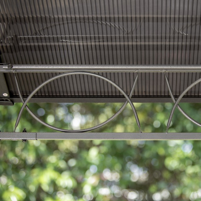 Outsunny 3,6x3m Garden Gazebo με Anti UV Polycarbonate Roof και κουρτίνες, γκρι 84C-212V01