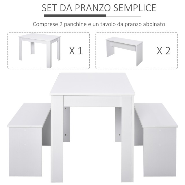 Σετ Ξύλινο Τραπέζι με 2 Πάγκους 110 x 70 x 75 cm HOMCOM 835-257