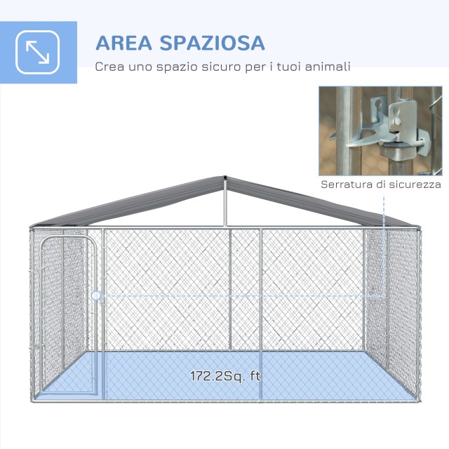 PawHut Metal Dog Kennel με υφασμάτινο κουβούκλιο Oxford και πόρτα μ...