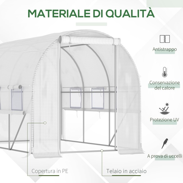 Outsunny Θερμοκήπιο για Λαχανόκηπο 2,95x2x2m σε κάλυμμα χάλυβα και ...