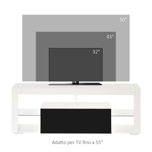 Ξύλινο Έπιπλο Τηλεόρασης με LED RGB Φωτισμό 140 x 35 x 52 cm HOMCOM 839-126V90BK