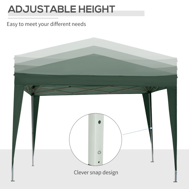 Outsunny Gazebo 3x3 m Waterproof Steel Garden με υφασμάτινο κάλυμμα Oxford, πράσινο 84C-430V00GN