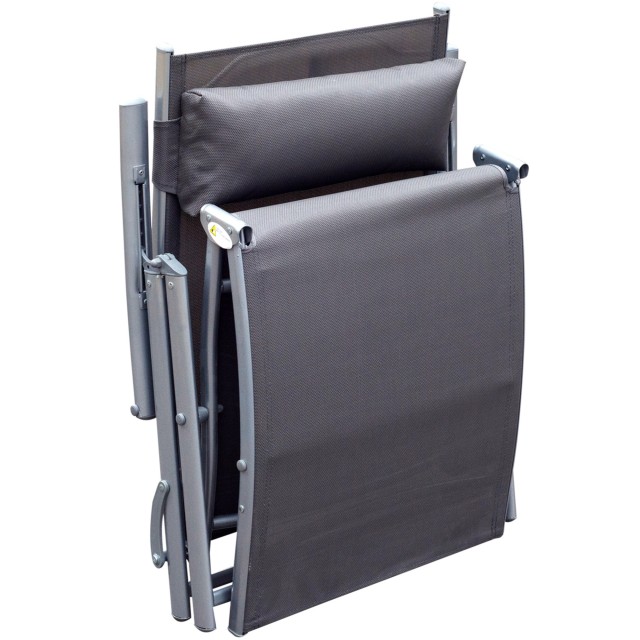 Outsunny αναδιπλούμενη ξαπλώστρα Relax με Cushion Garden Grey 84B-184GY