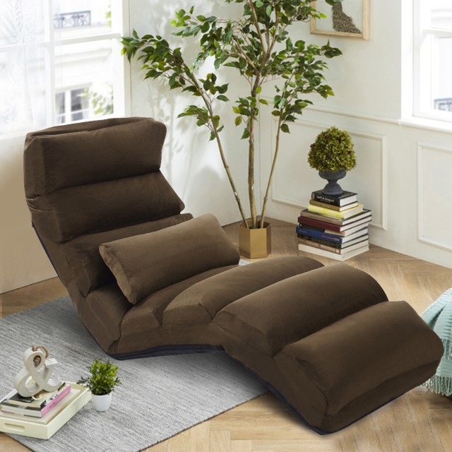 Costway  Πτυσσόμενη καρέκλα δαπέδου με πλάτη 175 x 55 x 20 cm Καφέ ...