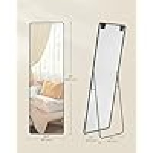 SONGMICS Καθρέφτης Δαπέδου 160x50 cm με Μαύρο Αλουμινένιο Πλαίσιο 1...