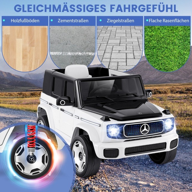 Costway Παιδικό Ηλεκτρικό Αυτοκίνητο Mercedes-Benz 12V με LED Φώτα και Αποσπώμενη Μπαταρία TQ10228DE-WH